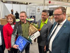 Andreas Höfer (Agraprodukte Bernsgrün-Hohndorf eG) während der Ehrung mit dem Pig Award
© IGS Thüringen